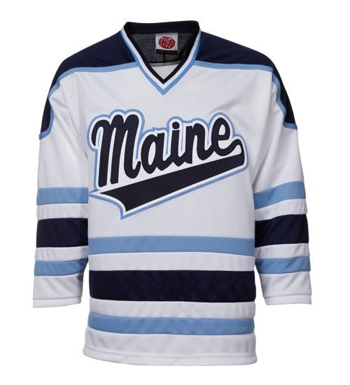 Custom Maine Black Bears Hockey Jersey White